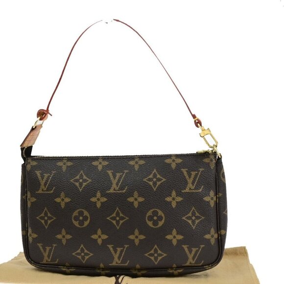 LOUIS VUITTON Pochette Accessoires Hand Bag Monogram Leather BN - Picture 1 of 14